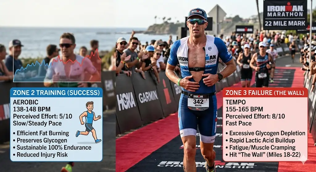 Zone 2 vs Zone 3 Training: Why Most Athletes Fail the Ironman Marathon